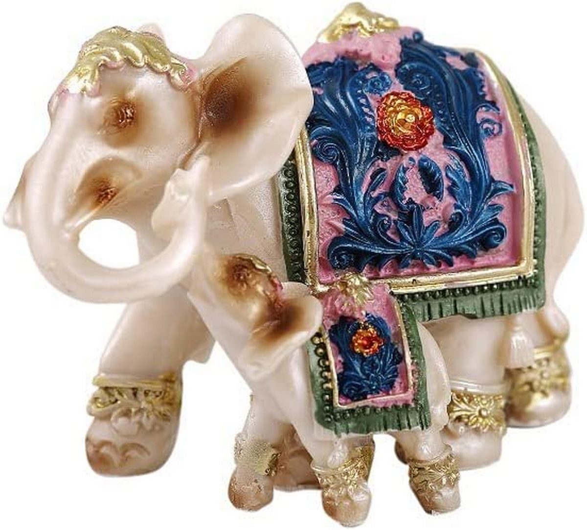 Elefante Duo Beige Decoración Prosperidad Proteccion